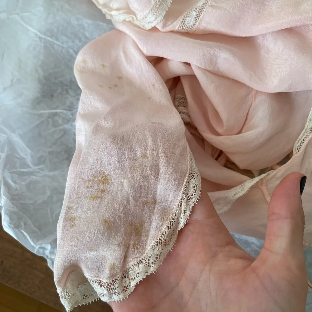 20s Vintage Flapper Pink Silk Step-In - Picture 14 of 16